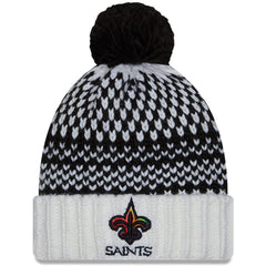Women's 2023 NFL Crucial Catch Cuffed Pom Knit Hat - New Orleans Saints