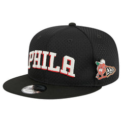 NBA Philadelphia 76ers Post-Up Pin Mesh 9FIFTY Snapback Hat