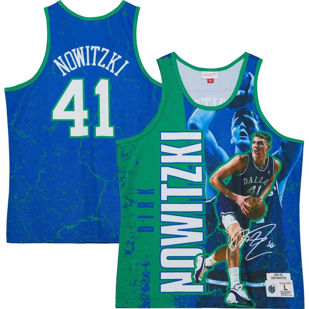 NBA Dirk Nowitzki Dallas Mavericks Hardwood Classics Player Burst Tank Top sale