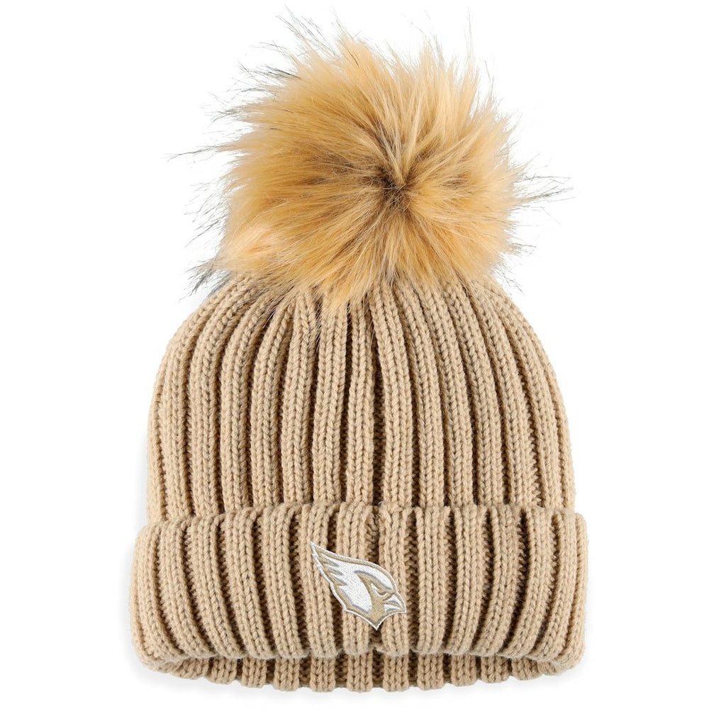 WEAR by Erin Andrews Women's Neutral Cuffed Knit Hat with Pom - Arizona Cardinals