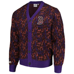 MLB Boston Red Sox PLEASURES Cheetah Cardigan Button-Up Sweater