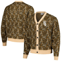 MLB Chicago White Sox PLEASURES Cheetah Cardigan Button-Up Sweater