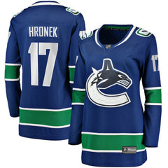 NHL Blue Filip Hronek Vancouver Canucks Women's Fanatics Home Breakaway Jersey