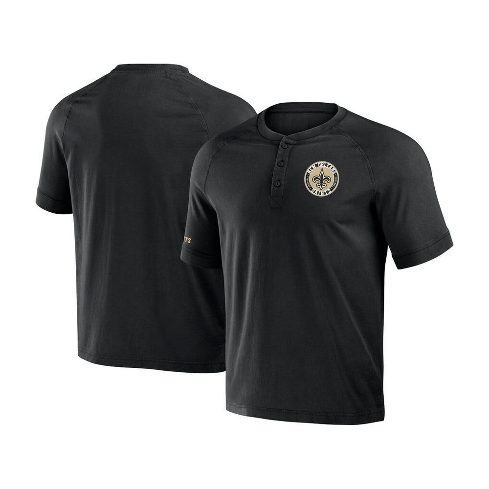 NFL x Darius Rucker Collection Washed Raglan Henley T-Shirt - New Orleans Saints