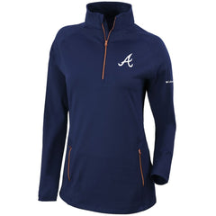 MLB Atlanta Braves Columbia Women's Omni-Wick Outward Nine Quarter-Zip Pullover Top