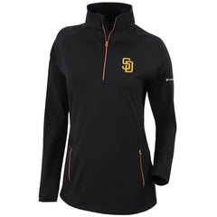 MLB San Diego Padres Columbia Women's Omni-Wick Outward Nine Quarter-Zip Pullover Top