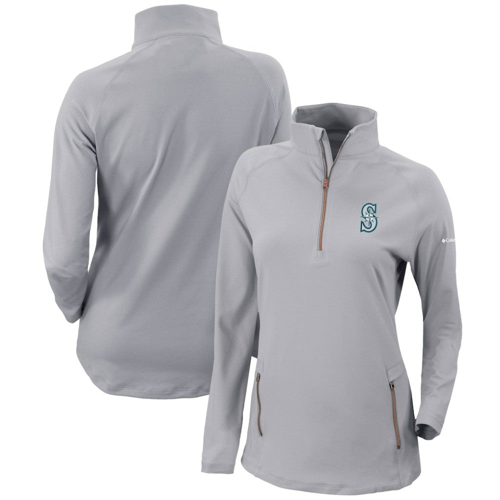 MLB Seattle Mariners Columbia Women's Omni-Wick Outward Nine Quarter-Zip Pullover Top