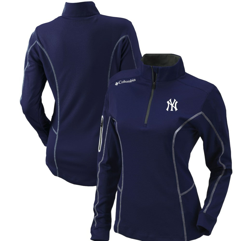 MLB New York Yankees Columbia Women's Omni-Wick Shotgun Quarter-Zip Pullover Top