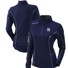 MLB New York Yankees Columbia Women's Omni-Wick Shotgun Quarter-Zip Pullover Top