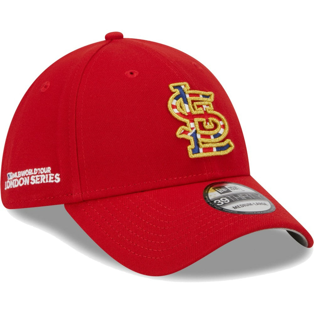 MLB St. Louis Cardinals New Era 2023 MLB World Tour: London Series Flag Fill 39THIRTY Flex Hat