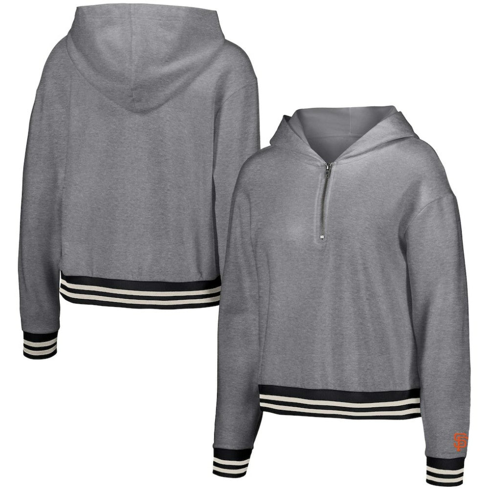 MLB San Francisco Giants Lusso Women's Magnolia Tri-Blend Quarter-Zip Hoodie