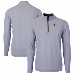 MLB Cleveland Guardians Cutter & Buck Virtue Eco Pique Micro Stripe Recycled Quarter-Zip Pullover Top