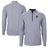 MLB Milwaukee Brewers Cutter & Buck Virtue Eco Pique Micro Stripe Recycled Quarter-Zip Pullover Top