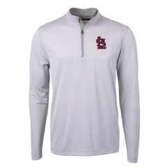 MLB St. Louis Cardinals Cutter & Buck Virtue Eco Pique Micro Stripe Recycled Quarter-Zip Pullover Top