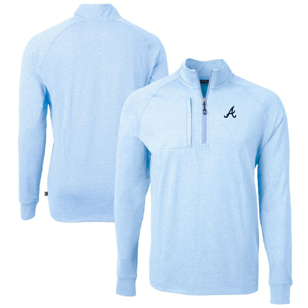 MLB Atlanta Braves Cutter & Buck Adapt Eco Knit Stretch Recycled Quarter-Zip Pullover Top