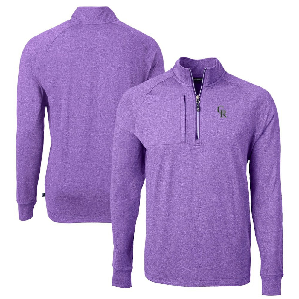 MLB Colorado Rockies Cutter & Buck Adapt Eco Knit Stretch Recycled Quarter-Zip Pullover Top