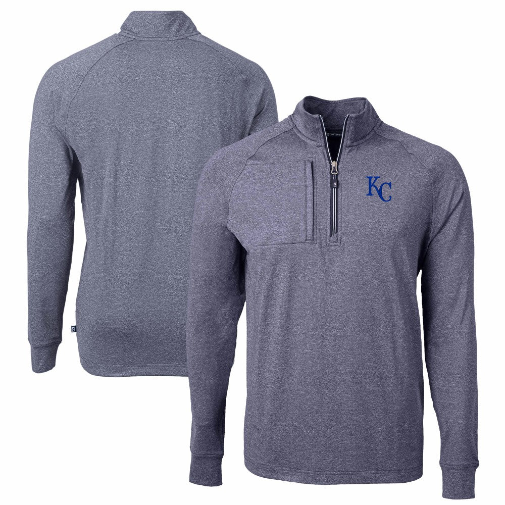 MLB Kansas City Royals Cutter & Buck Adapt Eco Knit Stretch Recycled Quarter-Zip Pullover Top