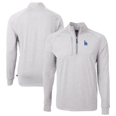 MLB Los Angeles Dodgers Cutter & Buck Adapt Eco Knit Stretch Recycled Quarter-Zip Pullover Top