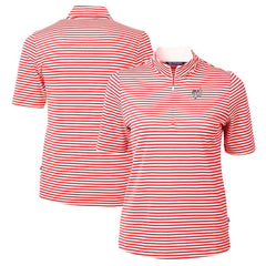 MLB Washington Nationals Cutter & Buck Women's Virtue Eco Pique Stripe Recycled Quarter-Zip Pullover Top