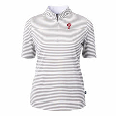 MLB Philadelphia Phillies Cutter & Buck Women's Virtue Eco Pique Stripe Top