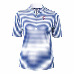 MLB Philadelphia Phillies Cutter & Buck Women's Virtue Eco Pique Stripe Top