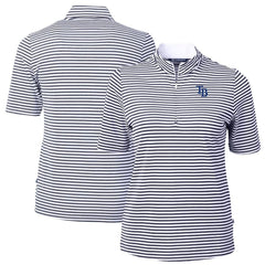 MLB Tampa Bay Rays Cutter & Buck Women's Virtue Eco Pique Stripe Top