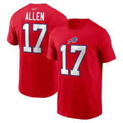 Josh Allen Player Name & Number T-Shirt - Buffalo Bills