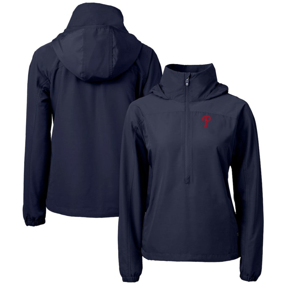 MLB Philadelphia Phillies Cutter & Buck Women's Charter Eco Recycled Half-Zip Anorak Jacket