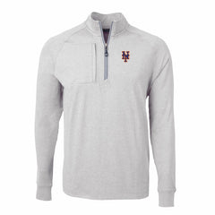 MLB New York Mets Cutter & Buck Big & Tall Adapt Eco Knit Stretch Recycled Quarter-Zip Pullover Top