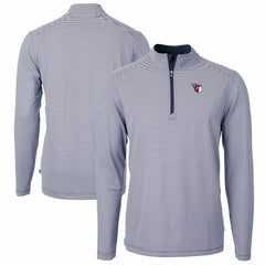 MLB Cleveland Guardians Cutter & Buck Virtue Eco Pique Micro Stripe Big & Tall Recycled Quarter-Zip Pullover Top