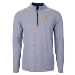 MLB Houston Astros Cutter & Buck Virtue Eco Pique Micro Stripe Big & Tall Recycled Quarter-Zip Pullover Top