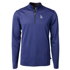MLB Los Angeles Dodgers Cutter & Buck Virtue Eco Pique Micro Stripe Big & Tall Recycled Quarter-Zip Pullover Top