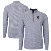 MLB Milwaukee Brewers Cutter & Buck Virtue Eco Pique Micro Stripe Big & Tall Recycled Quarter-Zip Pullover Top