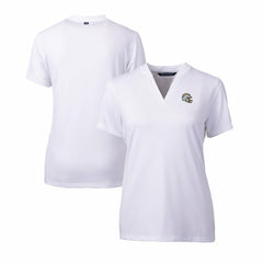 Cutter & Buck Women's Helmet Logo DryTec Forge Stretch V-Neck Blade Top - Los Angeles Chargers