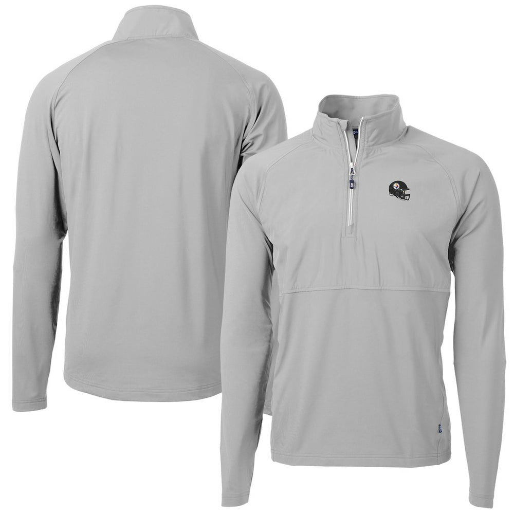 Cutter & Buck Helmet Adapt Eco Knit Hybrid Recycled Quarter-Zip Pullover Top - Pittsburgh Steelers