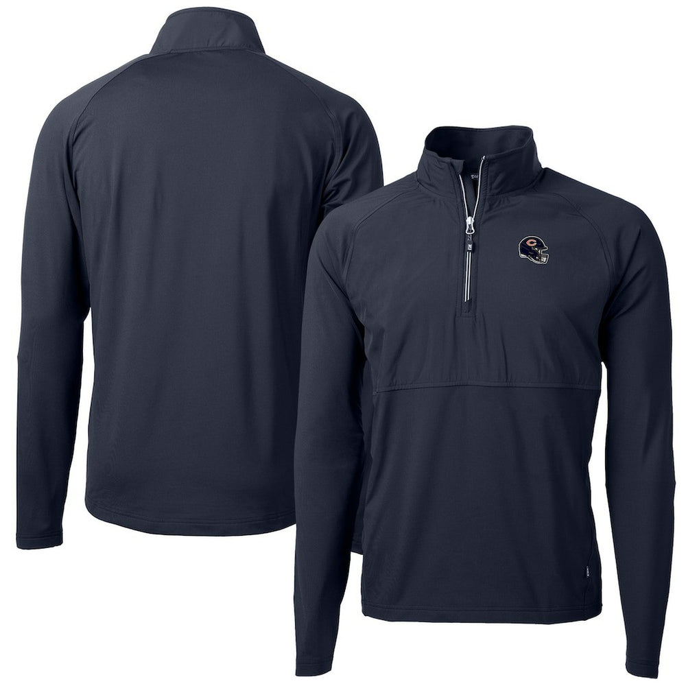 Cutter & Buck Helmet Adapt Eco Knit Hybrid Recycled Quarter-Zip Pullover Top - Chicago Bears