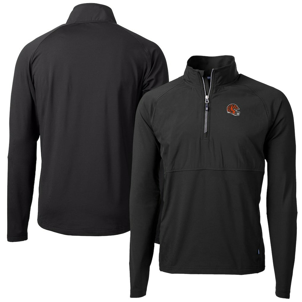 Cutter & Buck Helmet Adapt Eco Knit Hybrid Recycled Quarter-Zip Pullover Top - Cincinnati Bengals