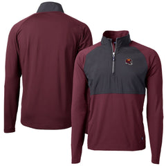 Cutter & Buck Helmet Adapt Eco Knit Hybrid Recycled Quarter-Zip Pullover Top - Washington Commanders