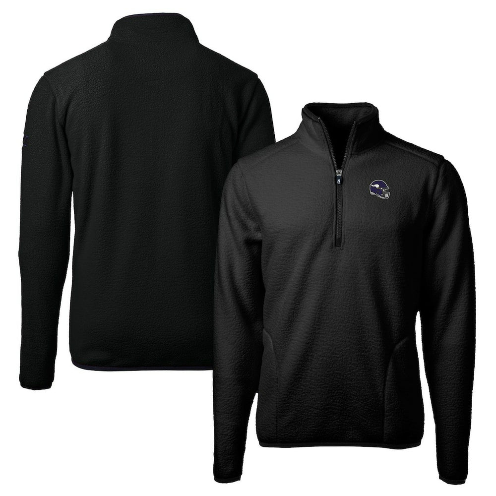 Cutter & Buck Helmet Cascade Eco Sherpa Fleece Quarter-Zip Pullover Jacket - Minnesota Vikings