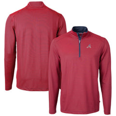MLB Atlanta Braves Cutter & Buck Americana Logo Big & Tall Virtue Eco Pique Recycled Quarter-Zip Pullover Top