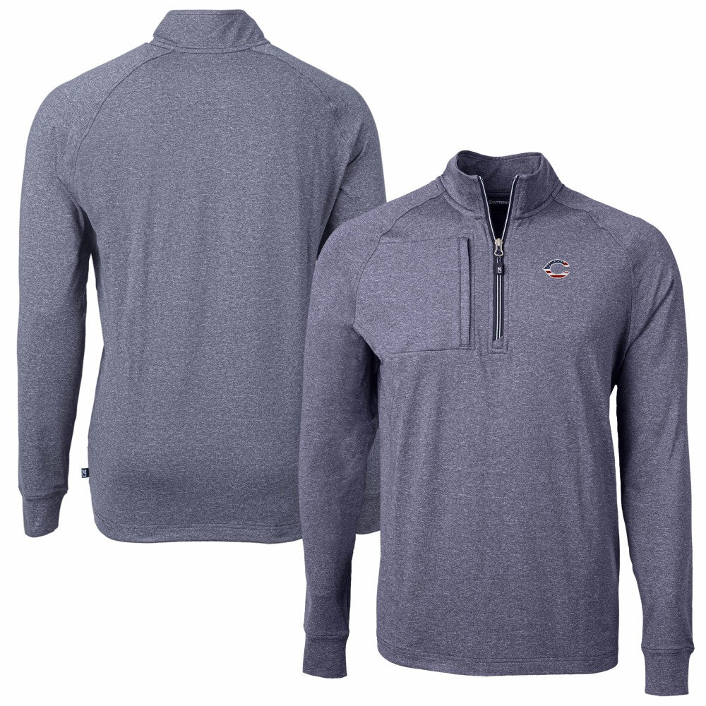 MLB Cincinnati Reds Cutter & Buck Americana Logo Big & Tall Adapt Eco Knit Stretch Recycled Quarter-Zip Pullover Top