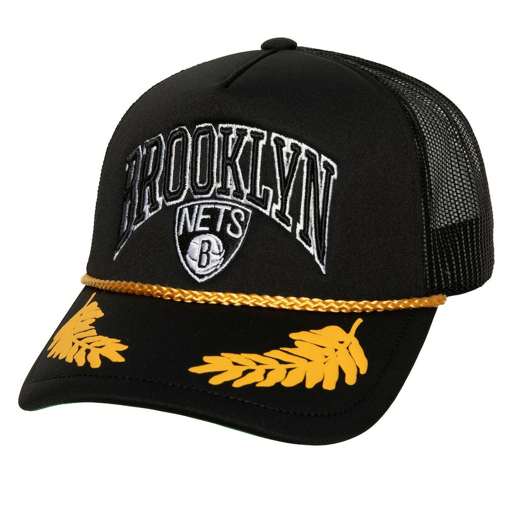 NBA Brooklyn Nets Hardwood Classics Gold Leaf Mesh Trucker Snapback Hat