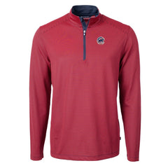 MLB Chicago Cubs Cutter & Buck Americana Logo Virtue Eco Pique Stripe Recycled Quarter-Zip Pullover Top