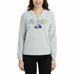 Concepts Sport Women's Sunray Notch Neck Long Sleeve Top - Los Angeles Rams