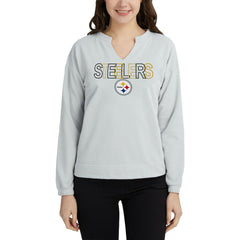 Concepts Sport Women's Sunray Notch Neck Long Sleeve Top - Pittsburgh Steelers