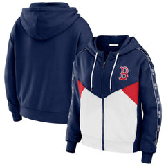 MLB Boston Red Sox WEAR by Erin Andrews Women's Color Block Full-Zip Hoodie