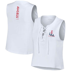 MLB Los Angeles Angels WEAR by Erin Andrews Women's Lace-Up Tank Top