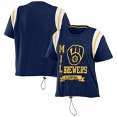 MLB Milwaukee Brewers WEAR by Erin Andrews Women's Cinched Colorblock T-Shirt