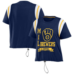 MLB Milwaukee Brewers WEAR by Erin Andrews Women's Cinched Colorblock T-Shirt