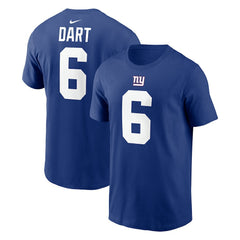 Jaxson Dart Name & Number T-Shirt - New York Giants